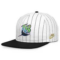 Casquette ajustable Nike Pro Tampa Bay Rays Cooperstown Collection blanche et noire pour homme