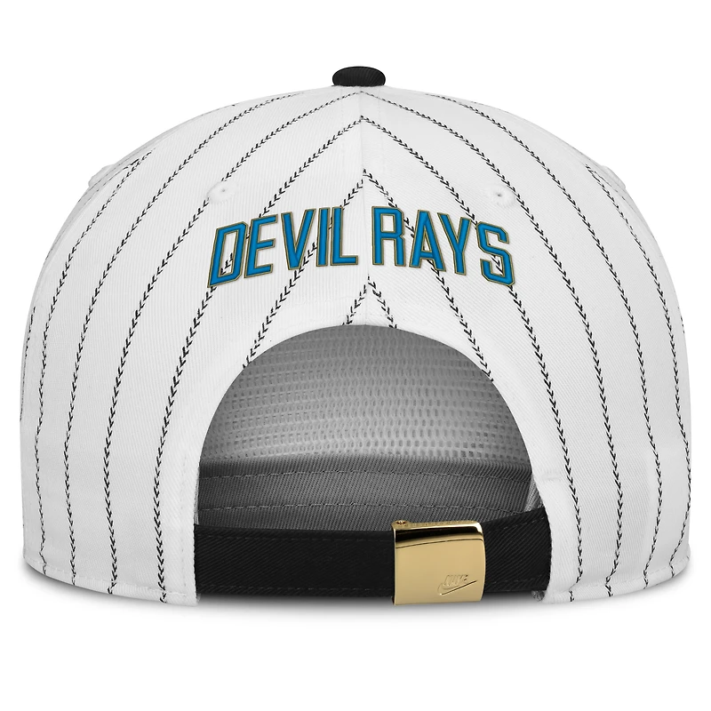 Casquette ajustable Nike Pro Tampa Bay Rays Cooperstown Collection blanche et noire pour homme