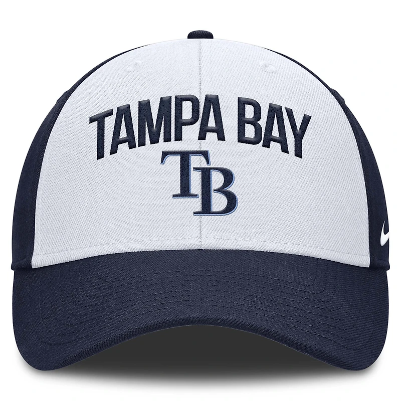 Casquette ajustable Nike Tampa Bay Rays Club Performance pour homme, blanc/bleu marine
