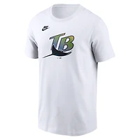 Men's Nike White Tampa Bay Rays Cooperstown Collection Logo T-Shirt