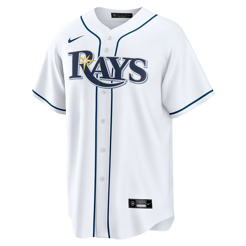 Maillot Nike Yandy Díaz blanc pour homme, réplique domicile des Tampa Bay Rays
