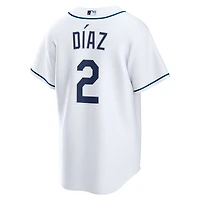 Maillot Nike Yandy Díaz blanc pour homme, réplique domicile des Tampa Bay Rays