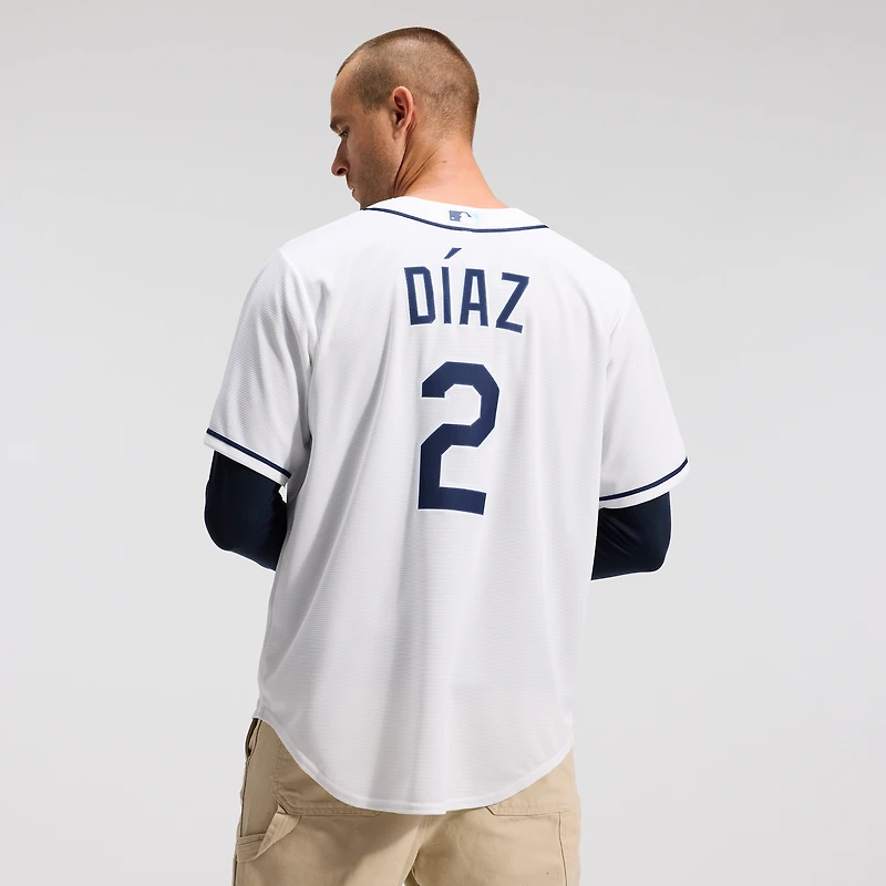 Maillot Nike Yandy Díaz blanc pour homme, réplique domicile des Tampa Bay Rays