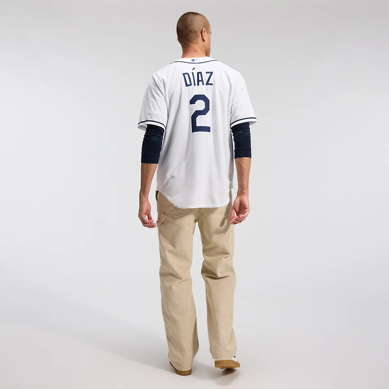 Maillot Nike Yandy Díaz blanc pour homme, réplique domicile des Tampa Bay Rays