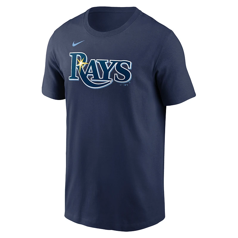 T-shirt Nike Yandy Diaz bleu marine pour homme avec nom et numéro Fuse des Tampa Bay Rays