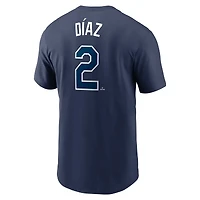 T-shirt Nike Yandy Diaz bleu marine pour homme avec nom et numéro Fuse des Tampa Bay Rays