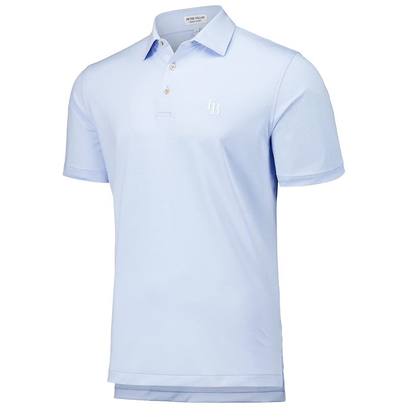 Men's Peter Millar Light Blue Tampa Bay Rays Jubilee Stripe Stretch Jersey Polo