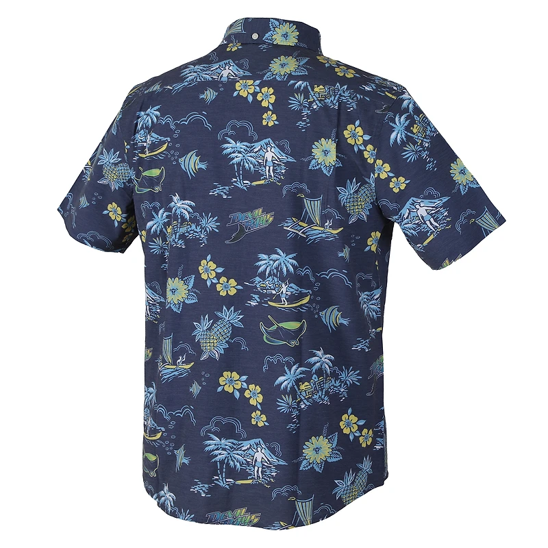 Chemise boutonnée Kekai bleu foncé Reyn Spooner pour homme, Rays de Tampa Bay