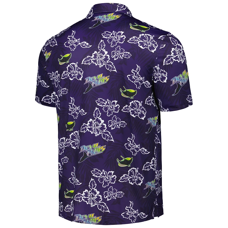 Polo imprimé Puamana de la collection Cooperstown des Rays Tampa Bay Reyn Spooner pour hommes bleu marine