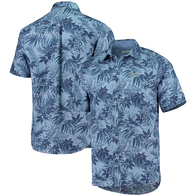 Men's Tommy Bahama Navy Tampa Bay Rays Sport Reign Forest Fronds Button-Up Shirt