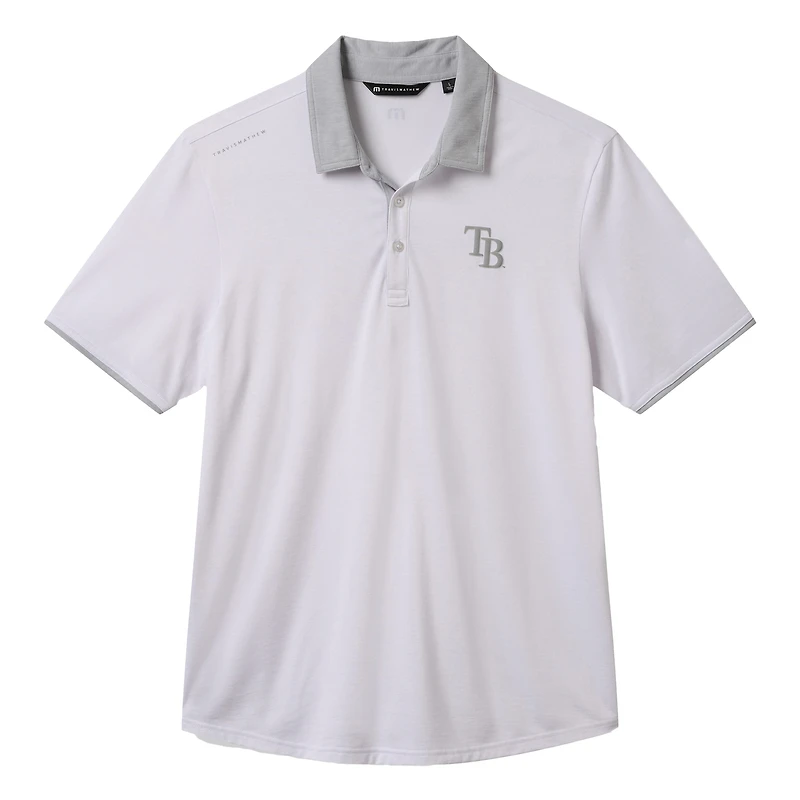 Polo homme TravisMathew blanc Tampa Bay Rays Victory Vibes