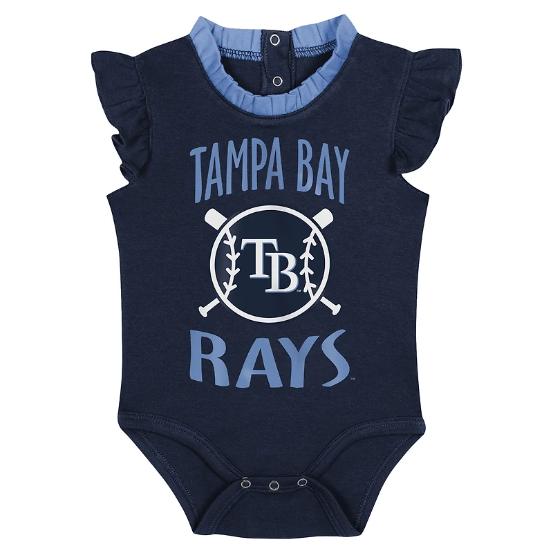 Ensemble de deux bodys fan Fanatics pour nouveau-nés et nourrissons, bleu marine/gris, Tampa Bay Rays