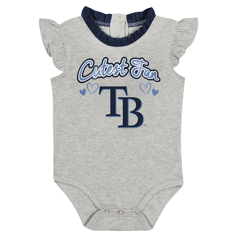 Ensemble de deux bodys fan Fanatics pour nouveau-nés et nourrissons, bleu marine/gris, Tampa Bay Rays