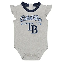Ensemble de deux bodys fan Fanatics pour nouveau-nés et nourrissons, bleu marine/gris, Tampa Bay Rays