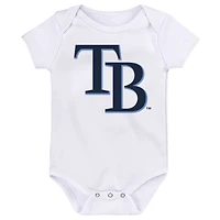 Newborn & Infant Light Blue/Navy/White Tampa Bay Rays Minor League Player Three-Pack Bodysuit Set