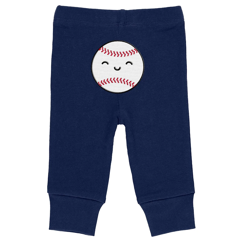 Newborn & Infant WEAR by Erin Andrews Gray/White/Navy Tampa Bay Rays Three-Piece Turn Me Around Bodysuits Pants Set