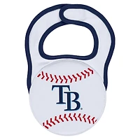 WEAR pour nouveau-nés et nourrissons par Erin Andrews White Tampa Bay Rays Sleep & Play Pull à pieds entièrement zippé avec bavoir
