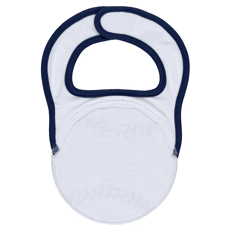 WEAR pour nouveau-nés et nourrissons par Erin Andrews White Tampa Bay Rays Sleep & Play Pull à pieds entièrement zippé avec bavoir