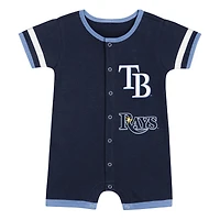 Newborn  Navy Tampa Bay Rays Double Hit Coveralls
