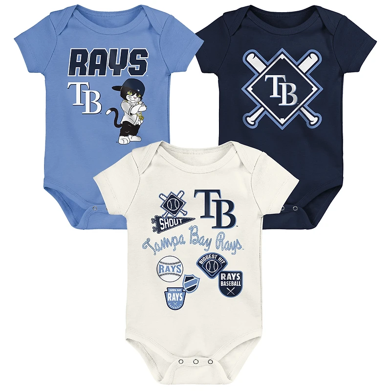 Ensemble de body 3 pièces Outerstuff Tampa Bay Rays Home Plate pour nouveau-né