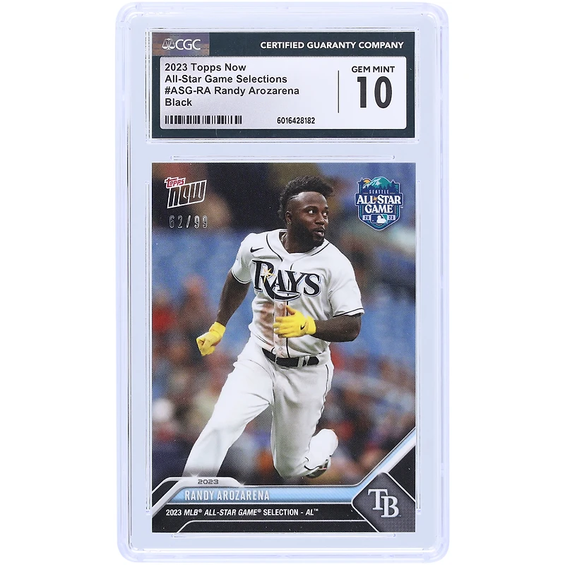 Randy Arozarena Tampa Bay Rays 2023 Topps Now Black 2023 MLB All-Star Game Selection - AL #ASG-RA #/99 CGC Authenticated 10 Card
