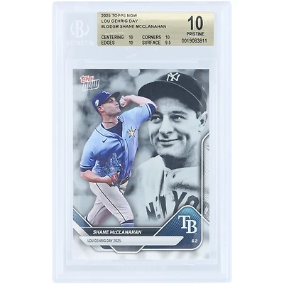 Shane McClanahan Tampa Bay Rays 2025 Topps Now Lou Gehrig Day #LGD-SM BGS Authenticated 10 Card - 10,10,10,9.5 Subgrades