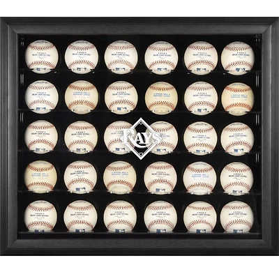 Tampa Bay Rays Logo Black Framed 30-Ball Display Case