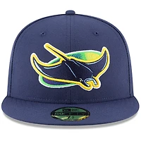Tampa Bay Rays New Era Alternate Authentic Collection On-Field 59FIFTY - Bonnet ajusté Marine