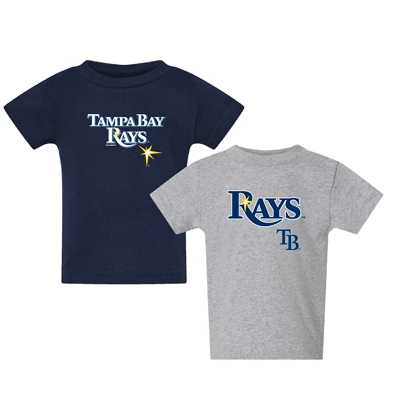 Ensemble de 2 t-shirts pour tout-petits avec logo des Tampa Bay Rays, bleu marine et gris