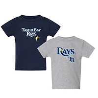 Ensemble de 2 t-shirts pour tout-petits avec logo des Tampa Bay Rays, bleu marine et gris