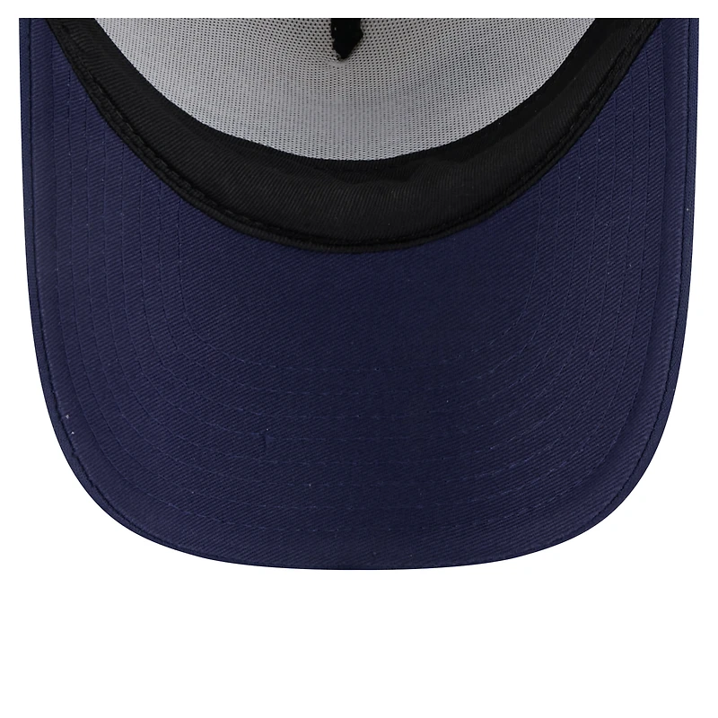 Casquette ajustable New Era blanche/bleu marine Tampa Bay Rays peinte en A 9FORTY Trucker pour tout-petit