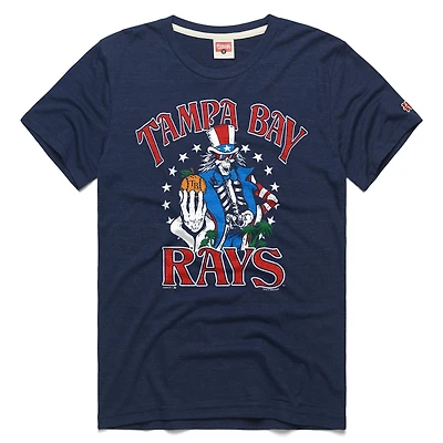 Unisex Homage Navy Tampa Bay Rays MLB x Grateful Dead Americana Tri-Blend T-Shirt