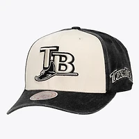 Unisex Mitchell & Ness Cream/Black Tampa Bay Rays Snow Block Pro Crown Adjustable Hat
