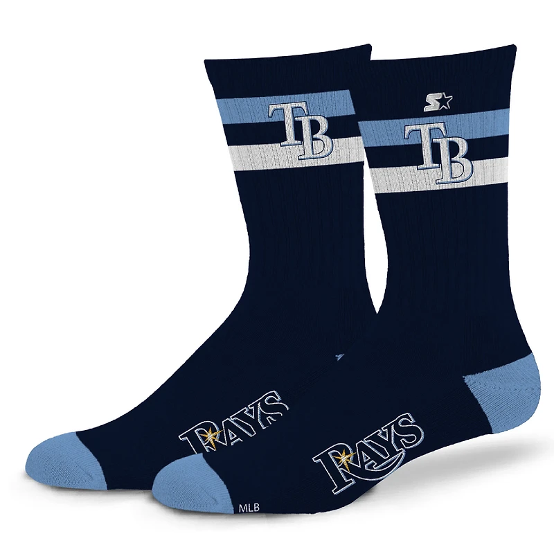 Chaussettes unisexe Starter Tampa Bay Rays à deux bandes aux couleurs de l'équipe
