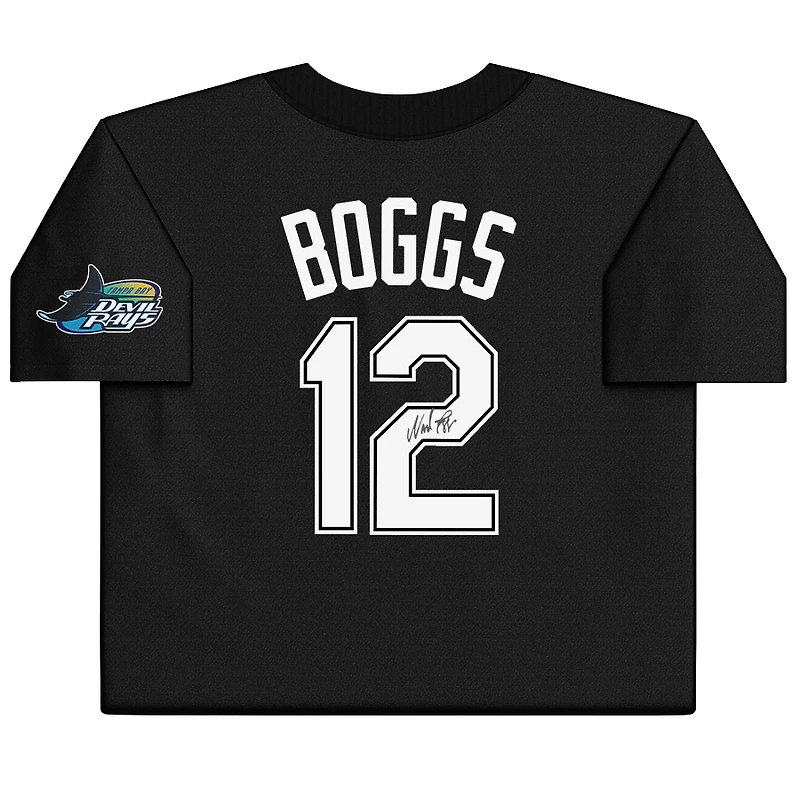 Wade Boggs Tampa Bay Rays Autographed Black Mitchell & Ness Batting Practice Pullover Authentic Jersey