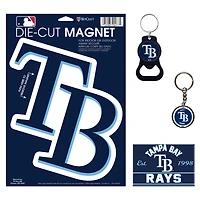 Lot de 4 porte-clés et aimants WinCraft Tampa Bay Rays