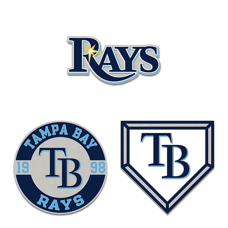 Ensemble de pin de collection WinCraft Tampa Bay Rays en trois pièces