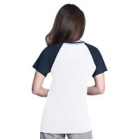 Women's G-III 4Her by Carl Banks  White/Navy Tampa Bay Rays Ball Park Raglan V-Neck T-Shirt