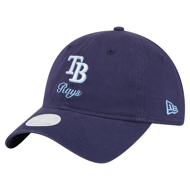 Women's New Era  Navy Tampa Bay Rays Preppy Team 9TWENTY Adjustable Hat