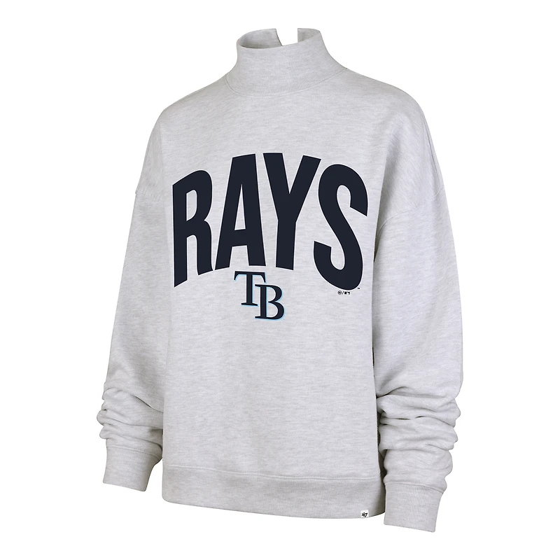 Women's '47  Heather Gray Tampa Bay Rays Subtle Muse Mock Neck Sweatshirt
