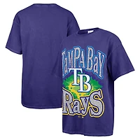 T-shirt petit ami avec lumières clignotantes des Rays de Tampa Bay '47 pour femmes, bleu marine