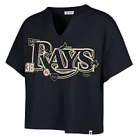 Women's '47 x Stoney Clover Lane Navy Tampa Bay Rays Oversized Notch Neck T-Shirt