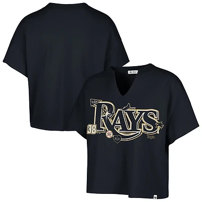 Women's '47 x Stoney Clover Lane Navy Tampa Bay Rays Oversized Notch Neck T-Shirt