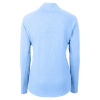 Veste raglan zippée intégrale Cutter & Buck Heather Light Blue Tampa Bay Rays pour femme