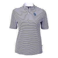 Women's Cutter & Buck  Navy Tampa Bay Rays Virtue Eco Pique Stripe Top
