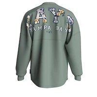 T-shirt à manches longues Fanatics vert sauge Tampa Bay Rays motif floral pour femme