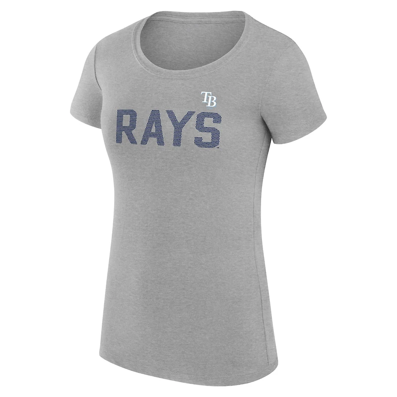 Women's G-III 4Her by Carl Banks Gray Tampa Bay Rays Super-Slim Fit Lightweight Dot Print T-Shirt
