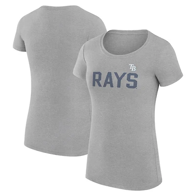 Women's G-III 4Her by Carl Banks Gray Tampa Bay Rays Super-Slim Fit Lightweight Dot Print T-Shirt