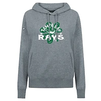 Sweat à capuche gris pour femme avec imprimé trèfle de la Saint-Patrick des Tampa Bay Rays Levelwear