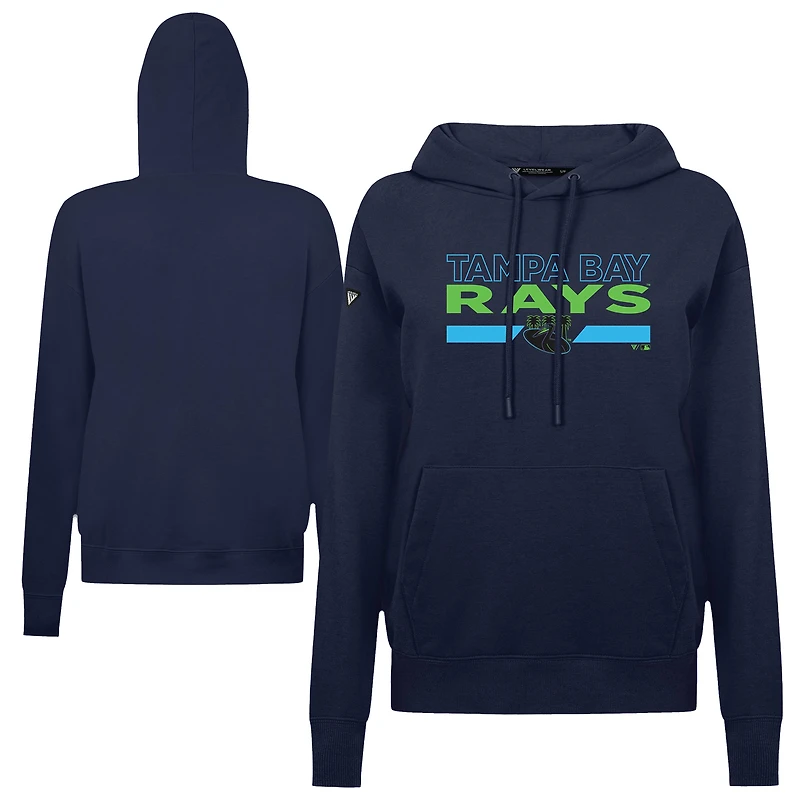 Women's Levelwear Navy Tampa Bay Rays City Connect Adorn No Hitter Pullover Hoodie